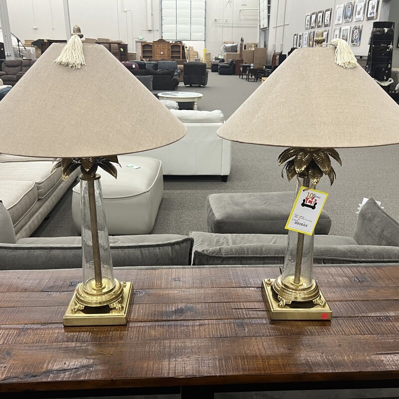 Pair Palm Tree Lamps