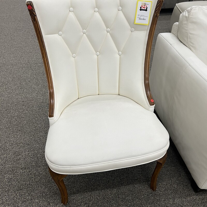 White Leather Accent Chair