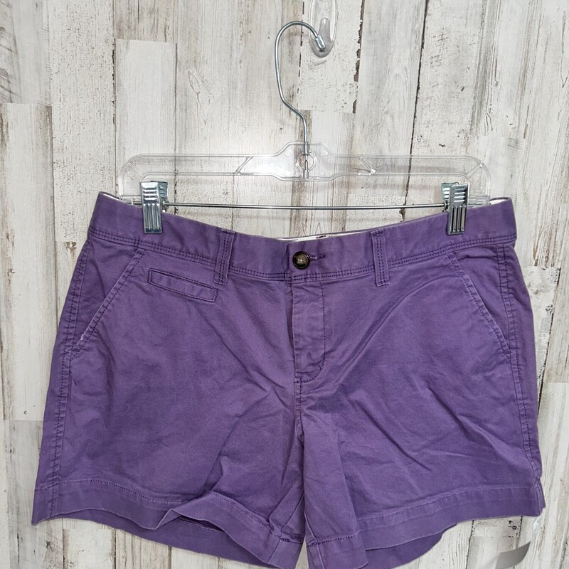 Sz12 Purple Button Shorts, Purple, Size: Ladies L