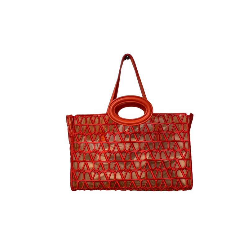 Valentino Garavani Le Troisieme Iconographe tote bag in allover VLOGO mesh fabric<br />
Top handles<br />
Open top<br />
Interior, leashed zip pouch bag<br />
Leather lining<br />
Approx. 9.8H x 15.7W x 6.6D<br />
Made in Italy<br />
Retails: 3,790<br />
Production year: 2024