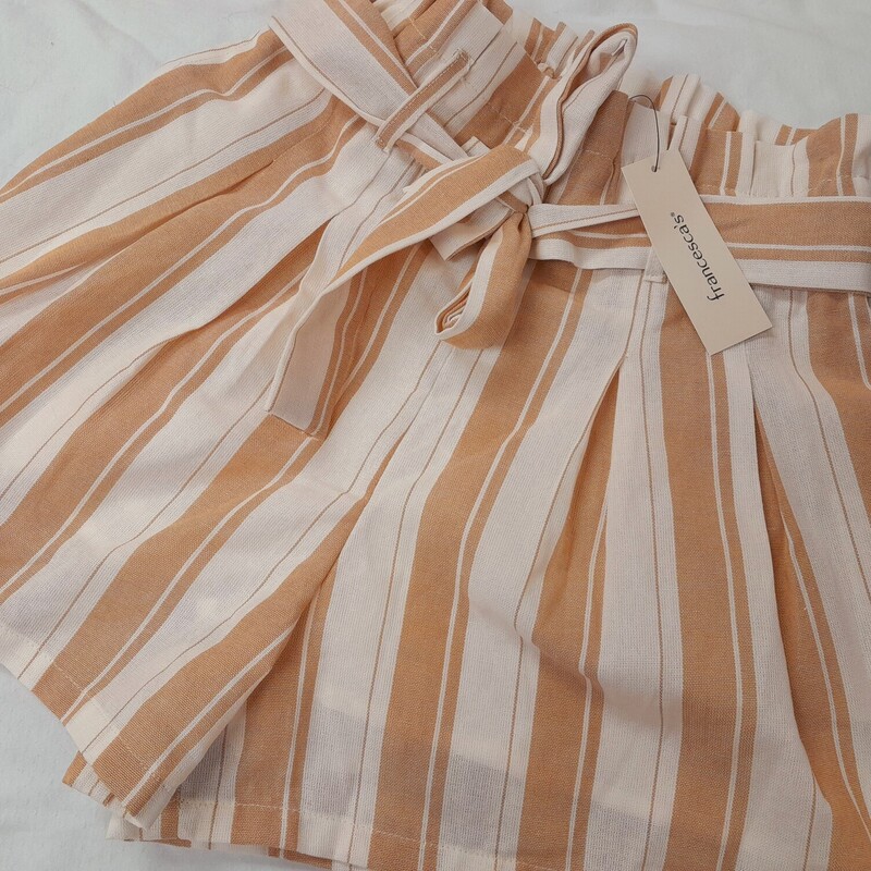 New With Tag Francesca's ALYA Striped Shorts, Tan Cream , Size: Xs


Retails for $44.00