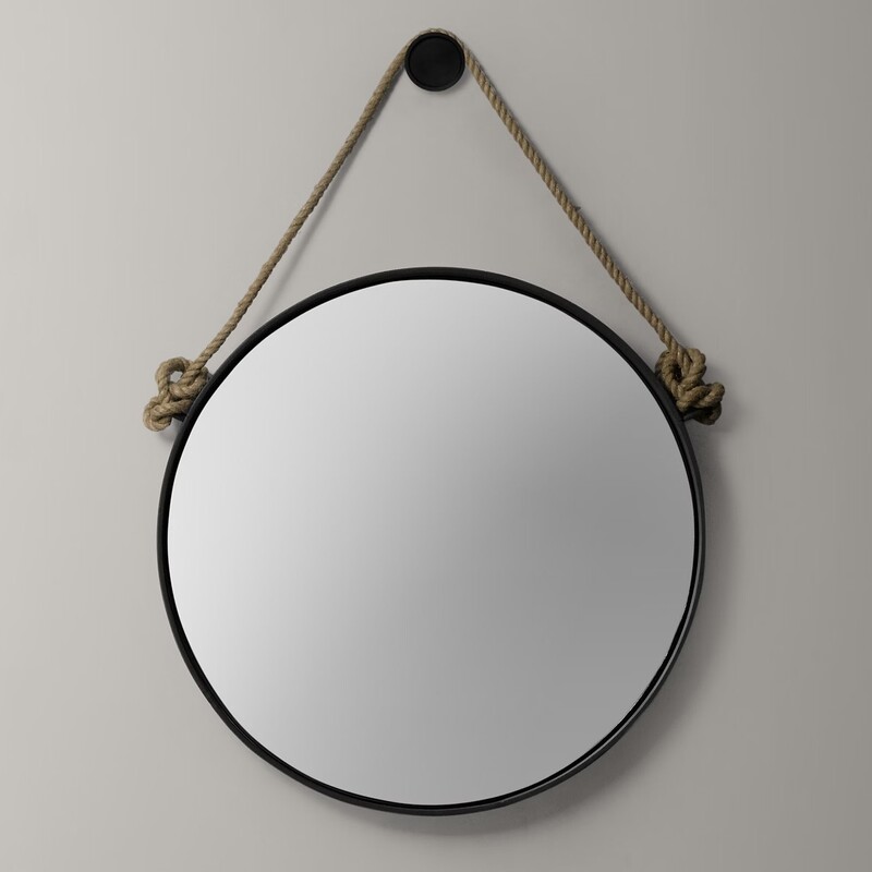 RH Iron And Rope Mirror

Size: 36D


With its knotted jute rope and antiqued finish, our handcrafted mirror exudes the aged warmth of a vintage find.
Oxidized metal frame
Hangs securely from a bracket on the back panel; natural rope and metal hook serve as decorative accents
Simple assembly required