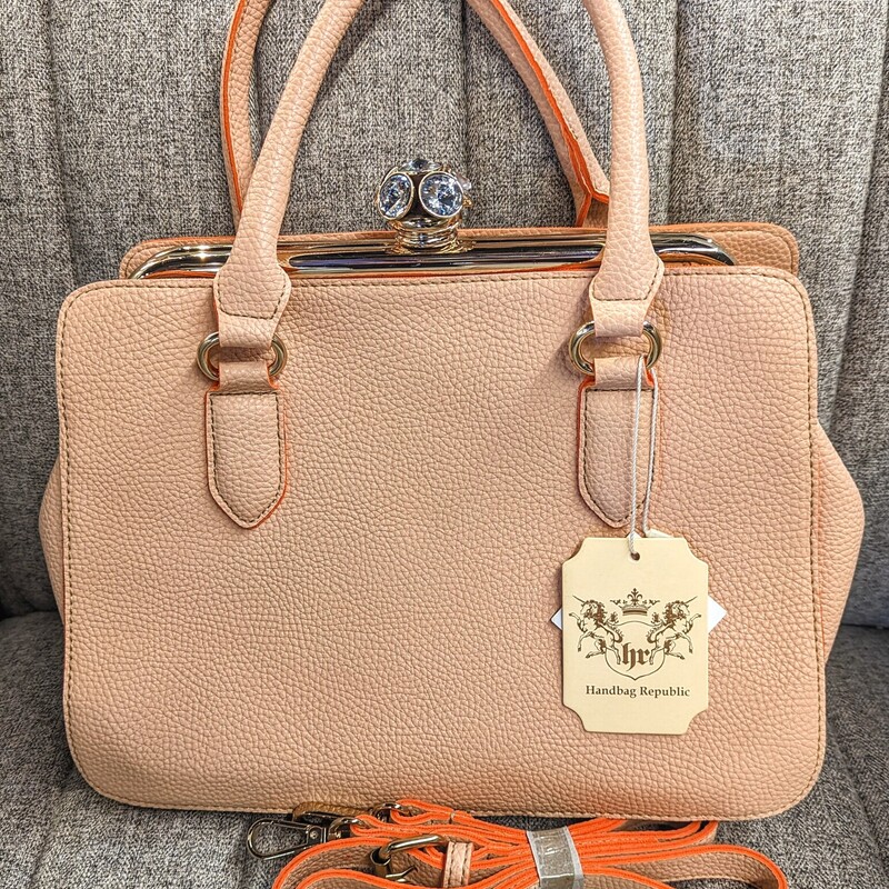 Handbag Republic Satchel with Snap Inside
Coral Gold Size: 12 x 10.5H