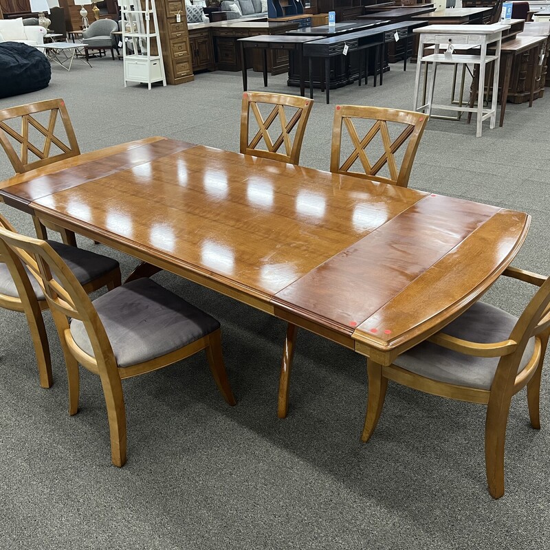 cherry  Table W/ 6Chairs 2Leaf