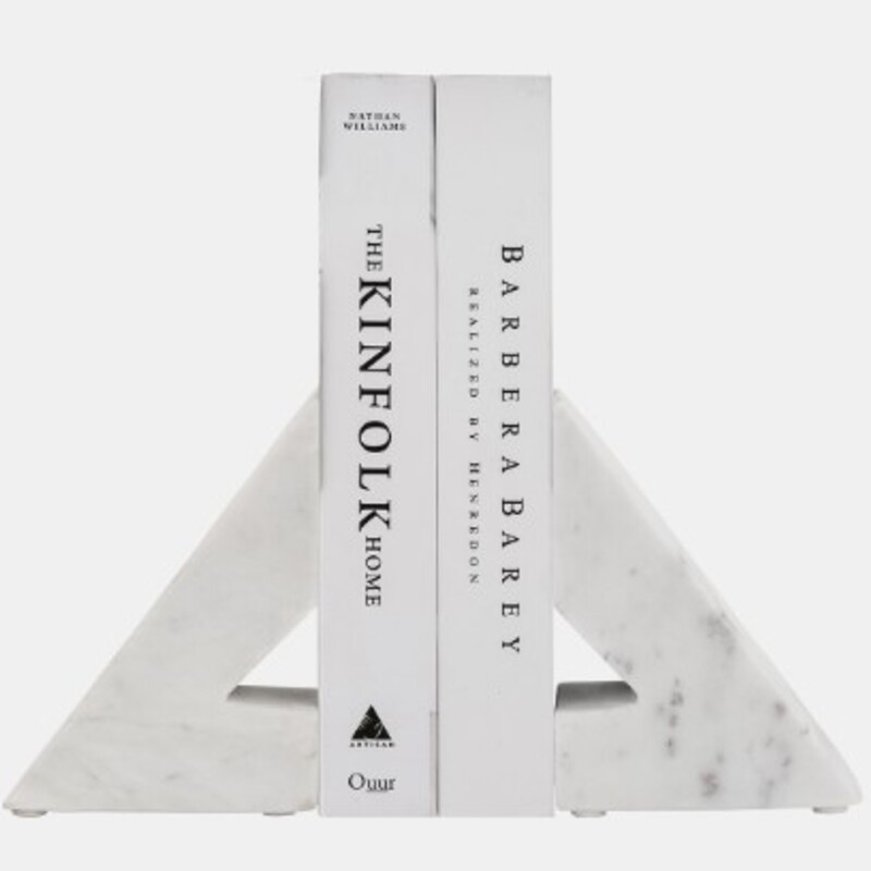 Marble Triangular Bookends
Set of 2
White Grey
Size: 5x6H