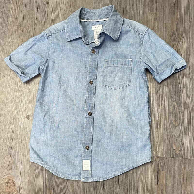 Carters Shirt, Blue, Size: 5Y