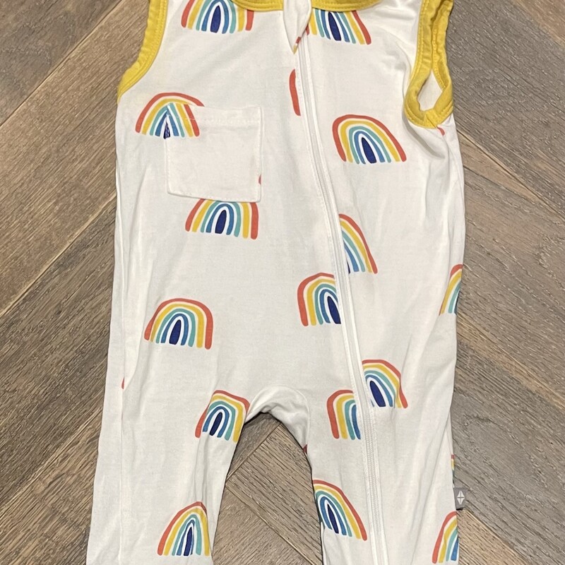 Kyte Baby Sleevless Zip Onesie, Rainbow, Size: 3-6M