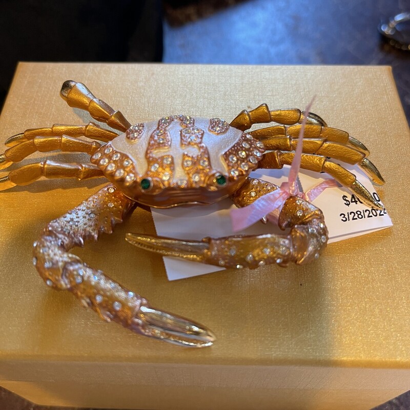 Crab Box With Pearl, None, Size: None