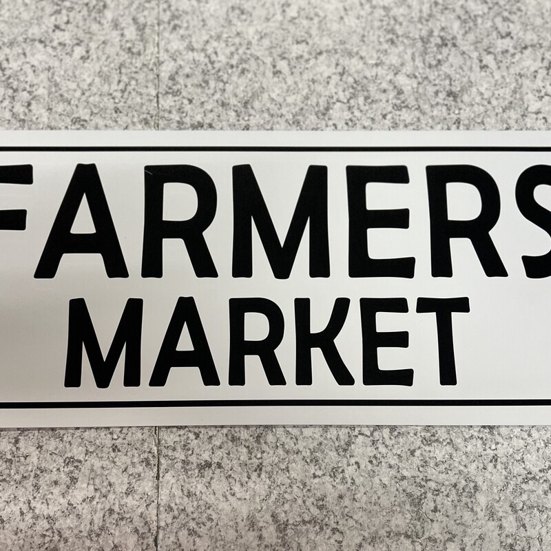 Farmers Market Metal Sign, Size: 20inX8in.