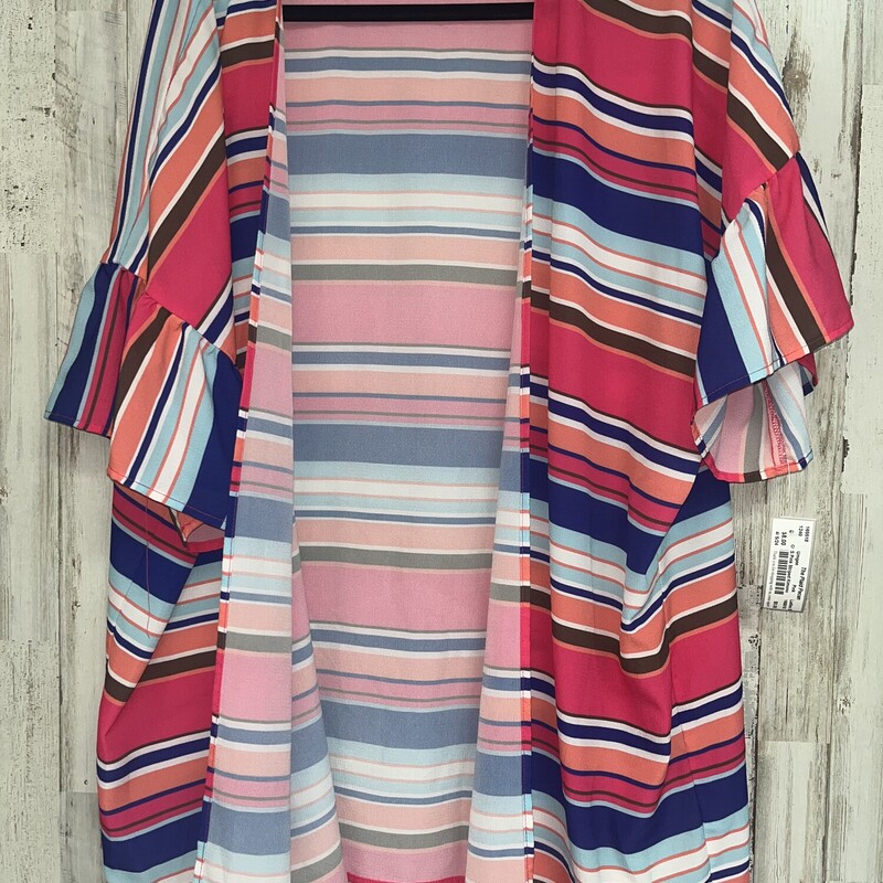 S Pink Striped Kimono