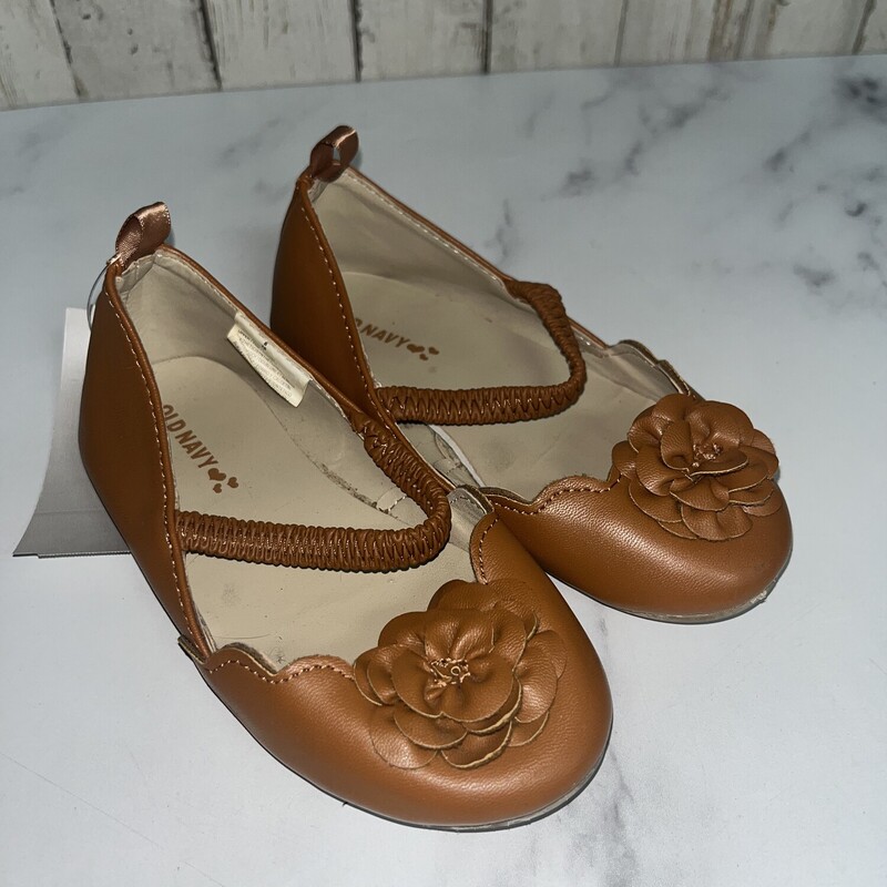 8 Tan Leather Flats, Tan, Size: Shoes 8