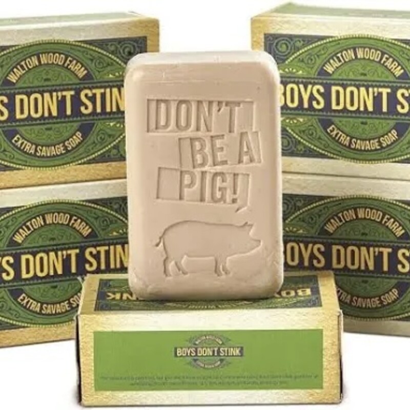 Boys Don t Stink Ridiculously GINORMOUS Bar of Soap<br />
Size: 10.5 Oz<br />
Warm Amber & Spice Scent