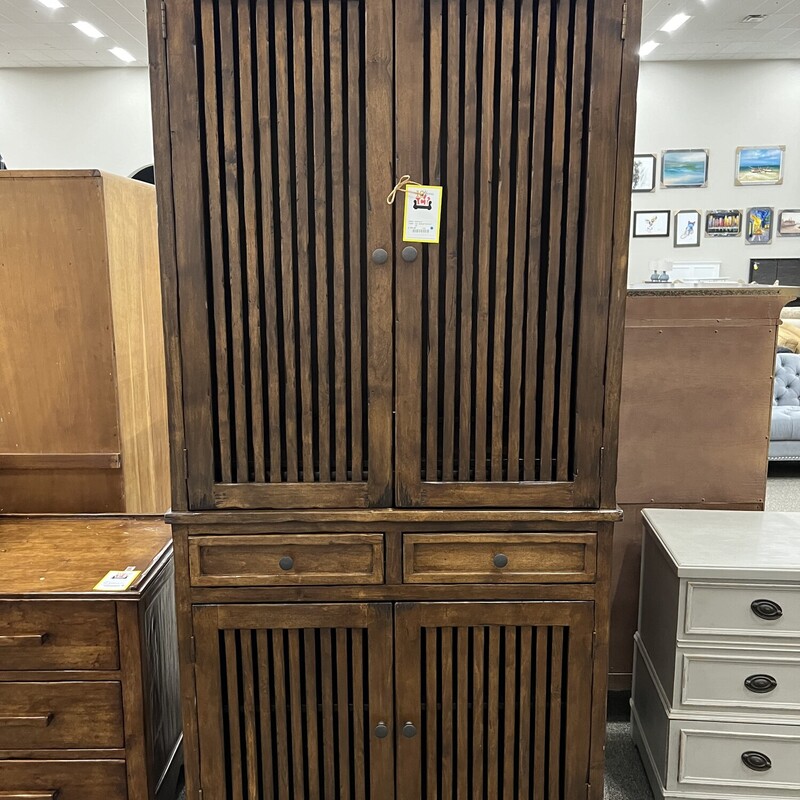 2piece Slatted Armoire