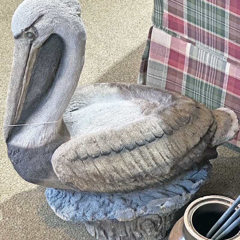 Sand Pelican
20 Inches High, 18 Inches Long, 10 Inches Wide
Life Size Sitting Pelican, Made From Sand, Has always been Indoors