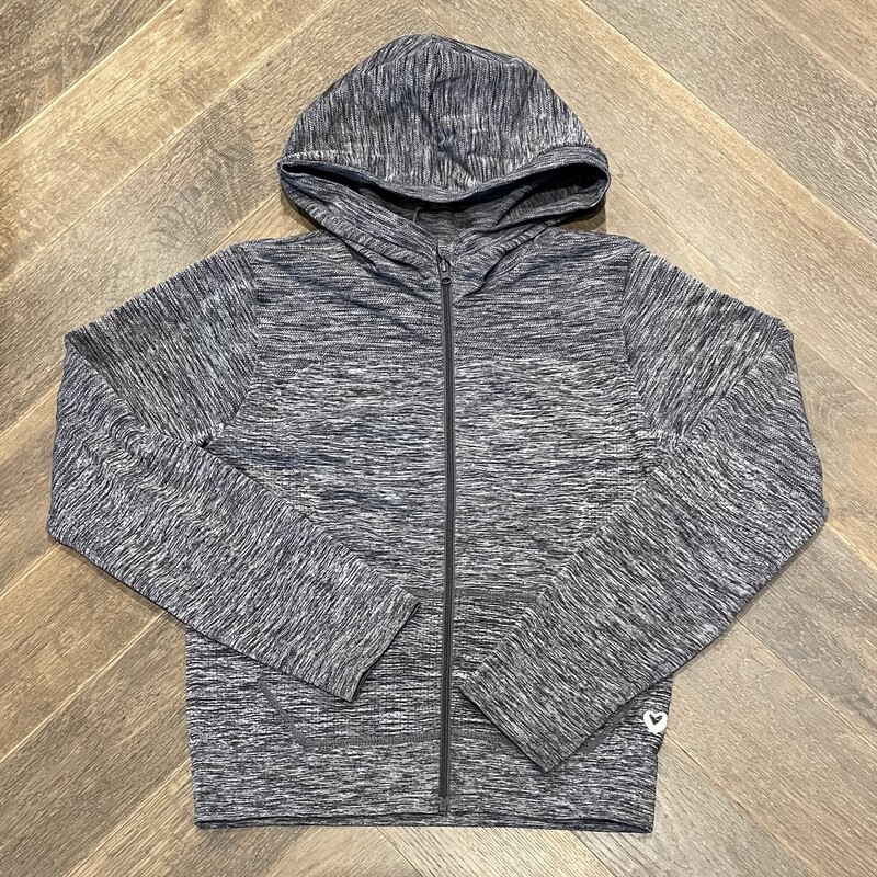 Active Zip Hooded Sweater, Grey, Size: 8-9Y