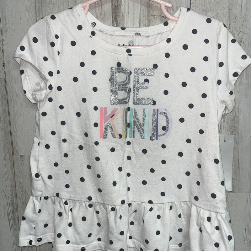 5T Dot Be Kind Top, White, Size: Girl 5T