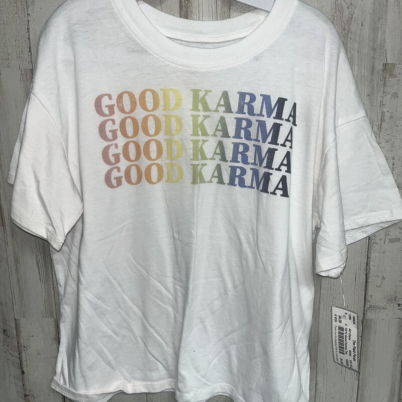 10/12 Good Karma Tee, White, Size: Girl 10 Up