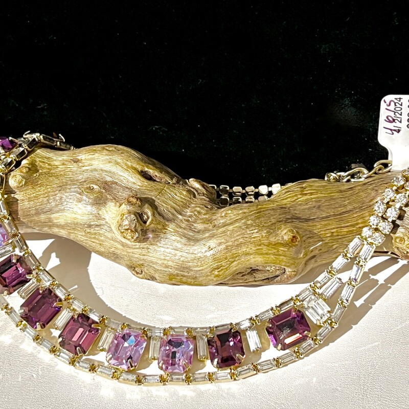 Purple rhinestone necklace