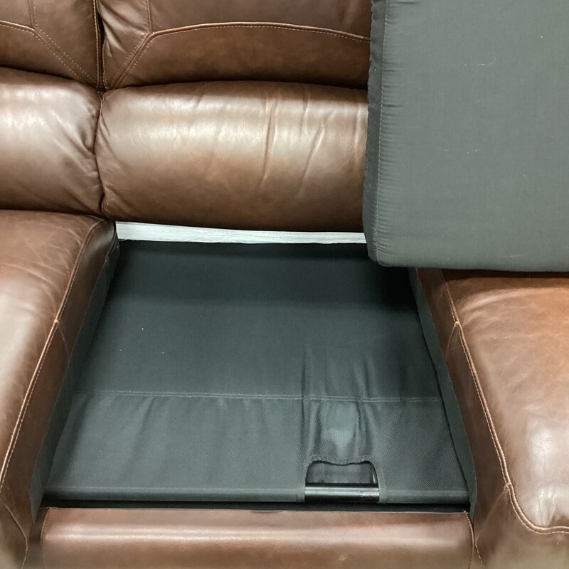 Queen Sofa Sleeper, Brown, Leather<br />
82 in w