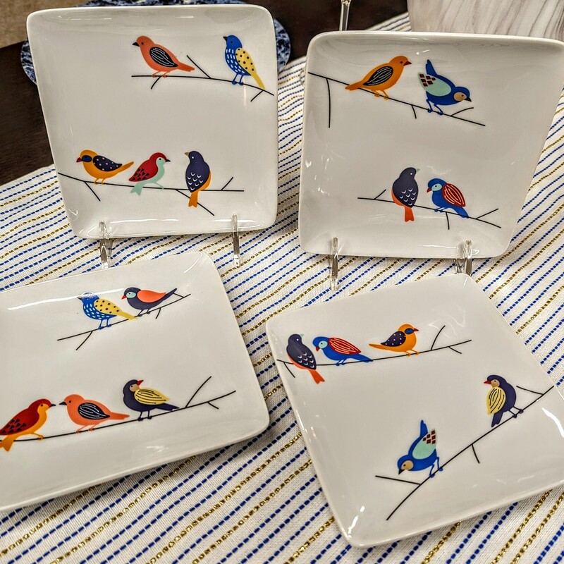 Set of 4 Pier 1 Birds On Branch Appetizer Plates
White Multicolored
Size: 6 x 6W