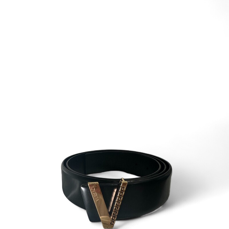 Versace V Greca Logo, Black, Size: 100/40