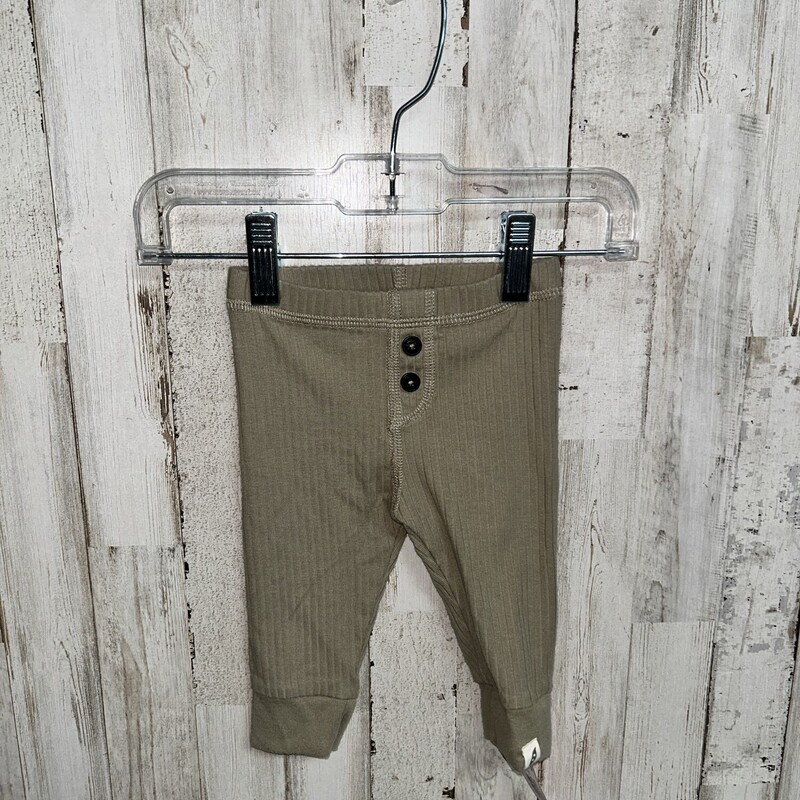 0/3M Sage Ribbed Pants, Green, Size: Boy 0-9m