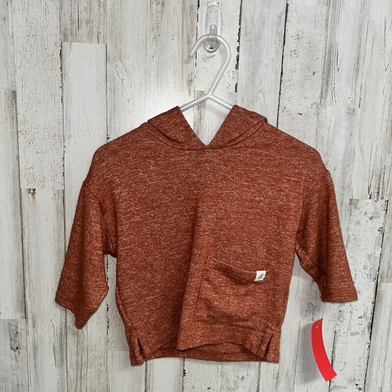 6/9M Rust Knit Hoodie, Orange, Size: Boy 0-9m