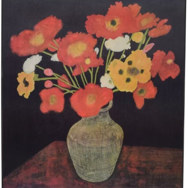 Crate&Barrel Jean Poppies Canvas
Black Red Yellow Green Size: 45 x 48H
Retails: $375+