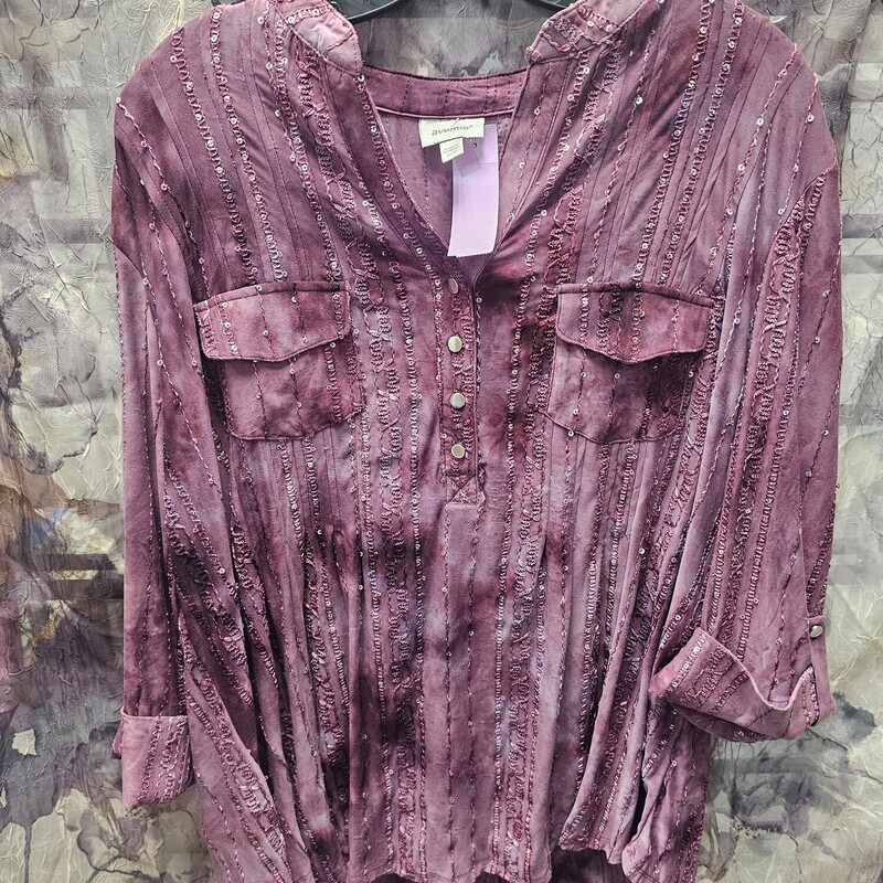 Half sleeve blouse with bling and flair in burgandy pink