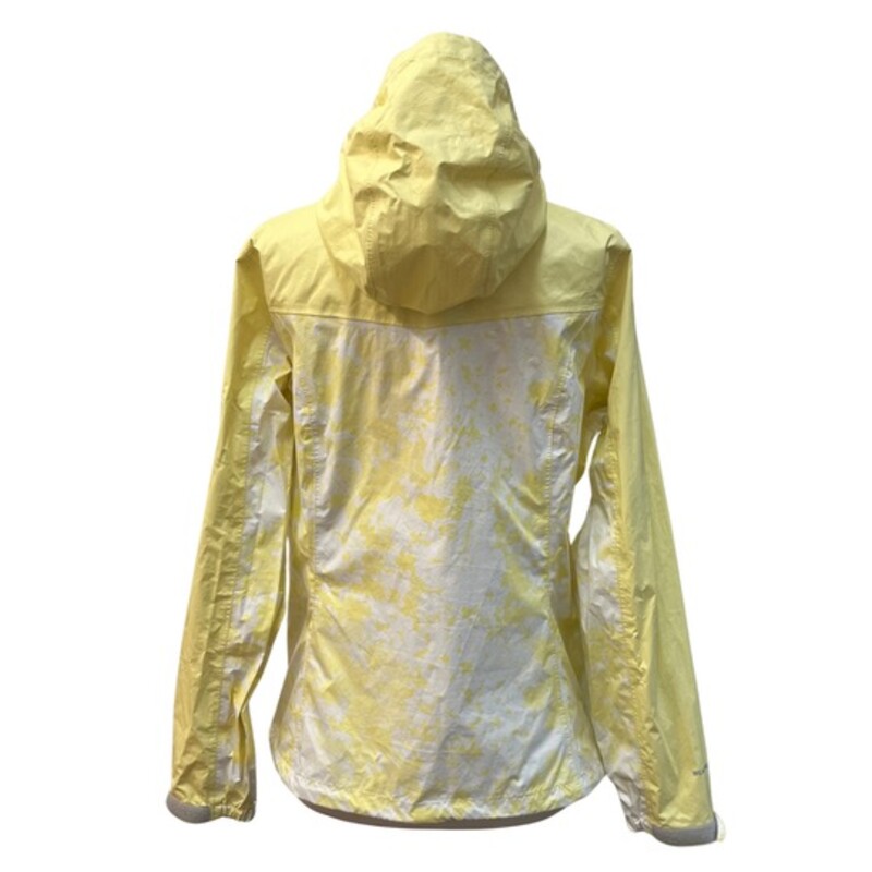 Eddie Bauer Hooded Raincoat
Floral Print
Color: Yellow and White
Size: Medium