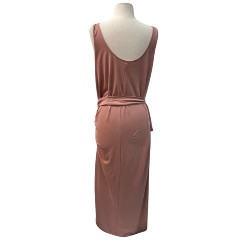 Vince Belted Midi Dress<br />
Sleeveless<br />
100% Pima Cotton<br />
Color: Clay<br />
Size: Large