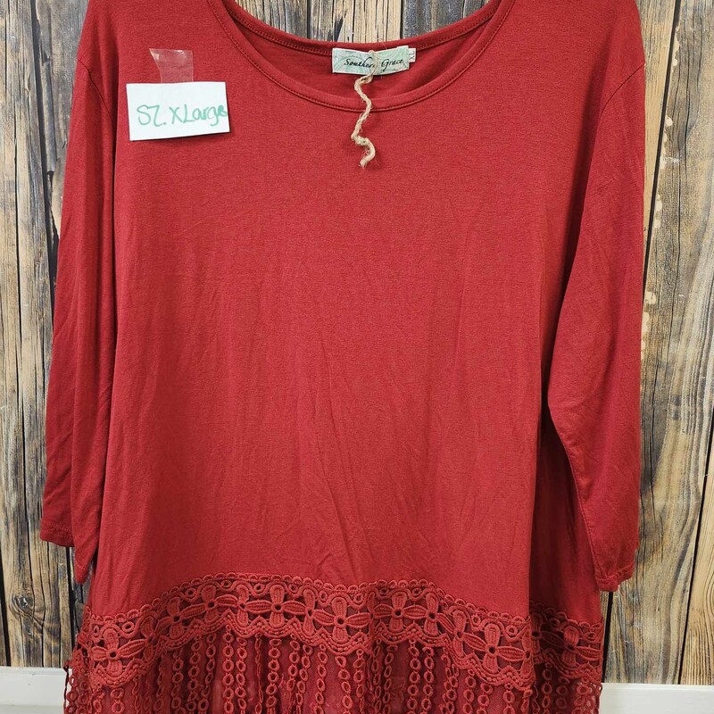 Southern Grace Red Lace T, Size: Xlarge