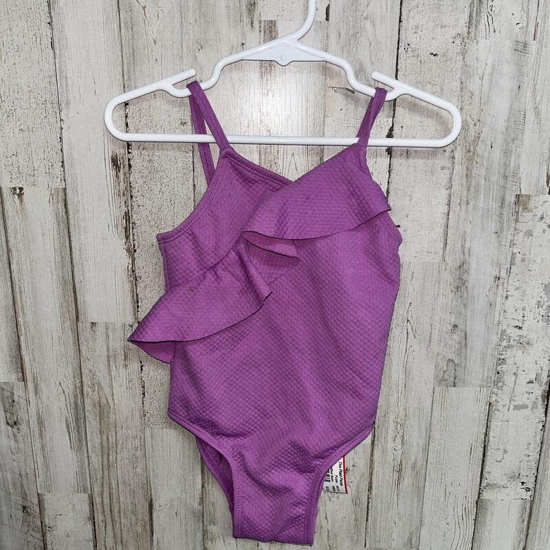 3T Purple Ruffled Swim, Purple, Size: Girl 3T