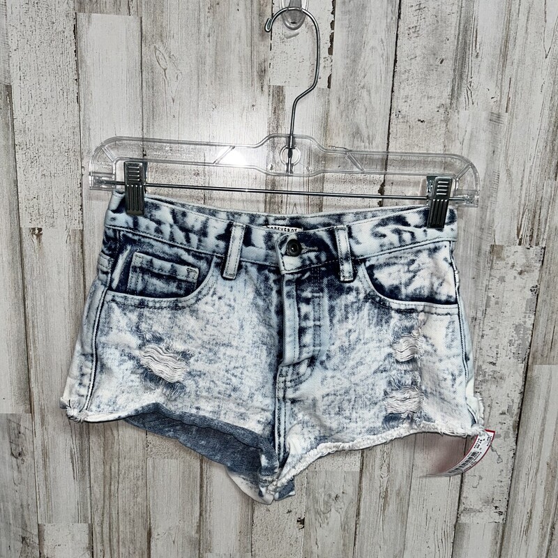 Sz24 Acid Wash Shorts, Blue, Size: Ladies XS