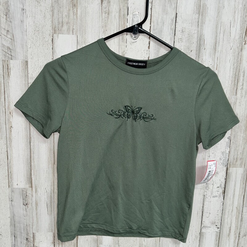 S Olive Butterfly Tee