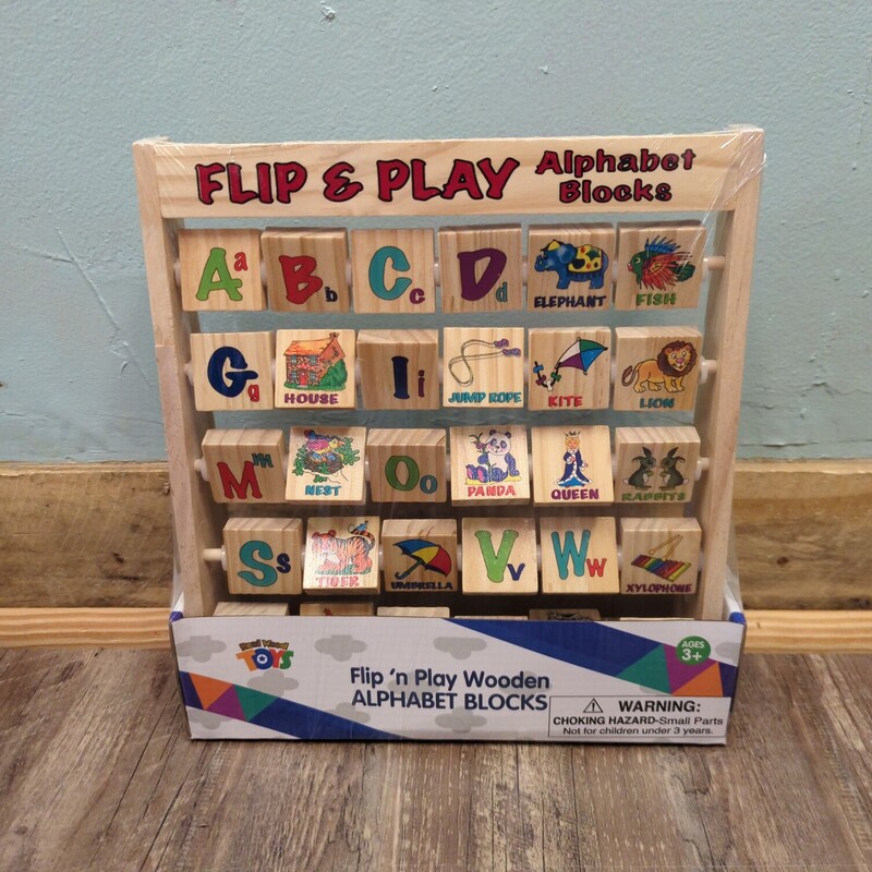 Flip N Play ABC Blocks NE, Wood, Size: Educationa