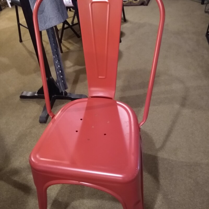 Red Metal Chair

Bright and colorful red metal retro look chair.

Size: 14 in wide X 14 in deep X 33 in high