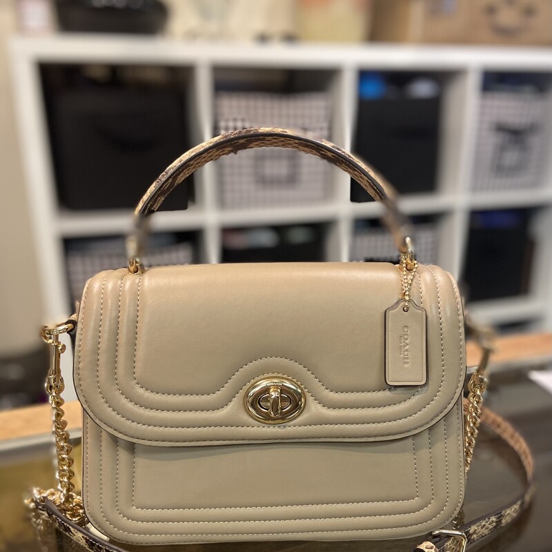NEW Taupe/brw Lther Purse