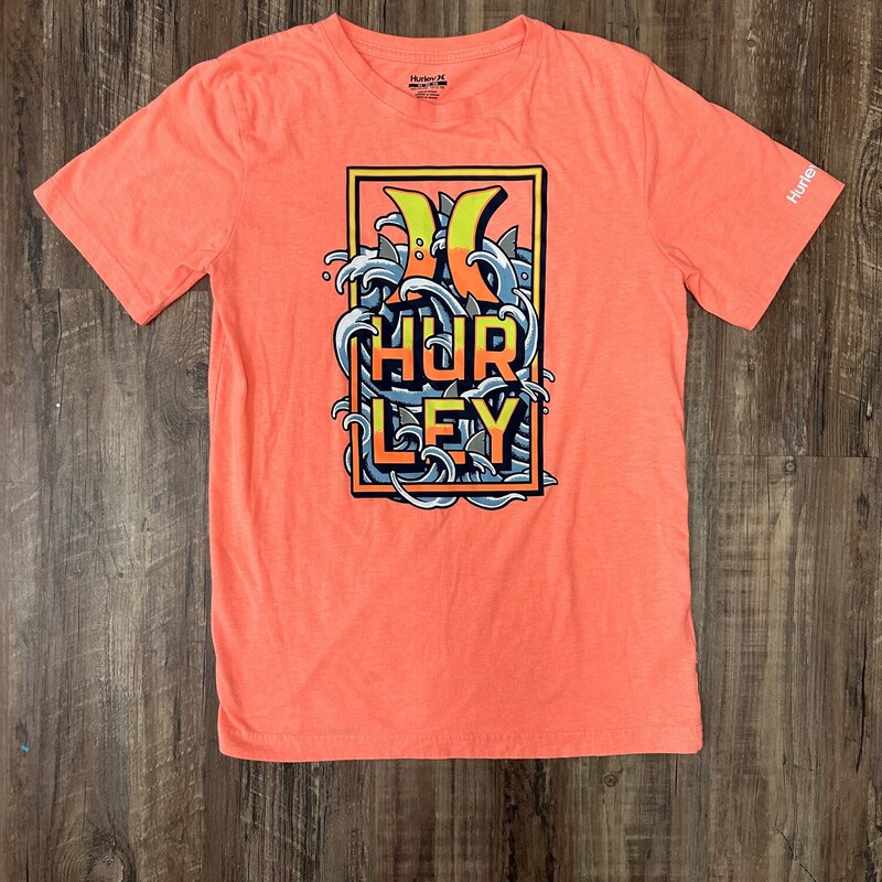 Like New Hurley Graphic T, Peach, Size: Youth XL