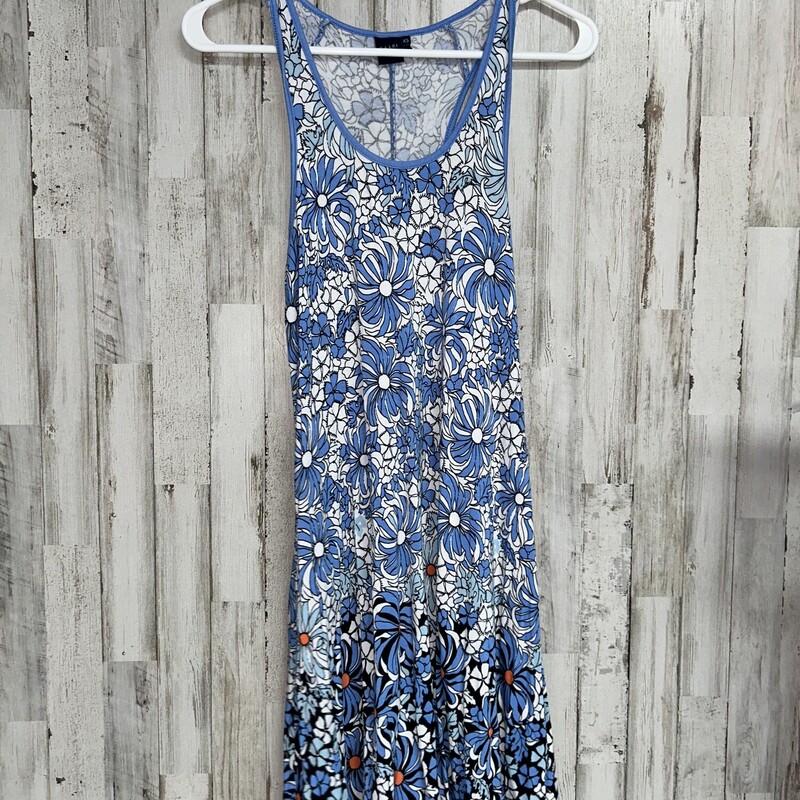 XS Blue Floral Tank Dress