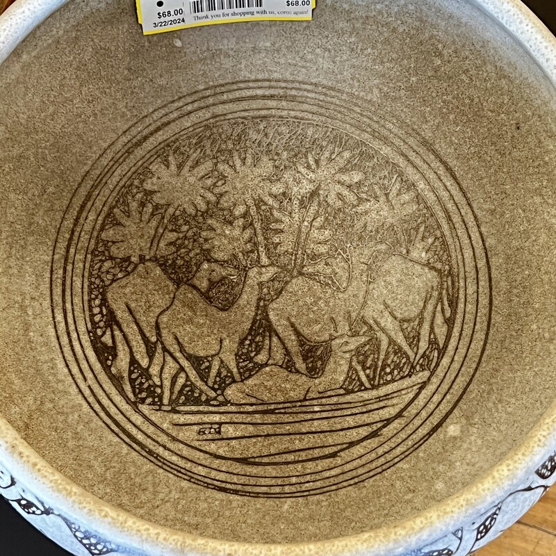 Bowl Pottery Egyptian Vintage
Size: 11Rx6H