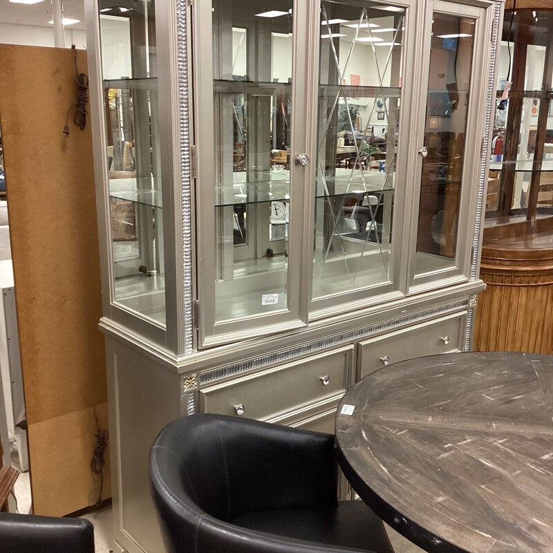 2pc Silver Hutch Crystals, Silver, 46 Dr/2 Dw<br />
84in tall x 60in wide x 20in deep