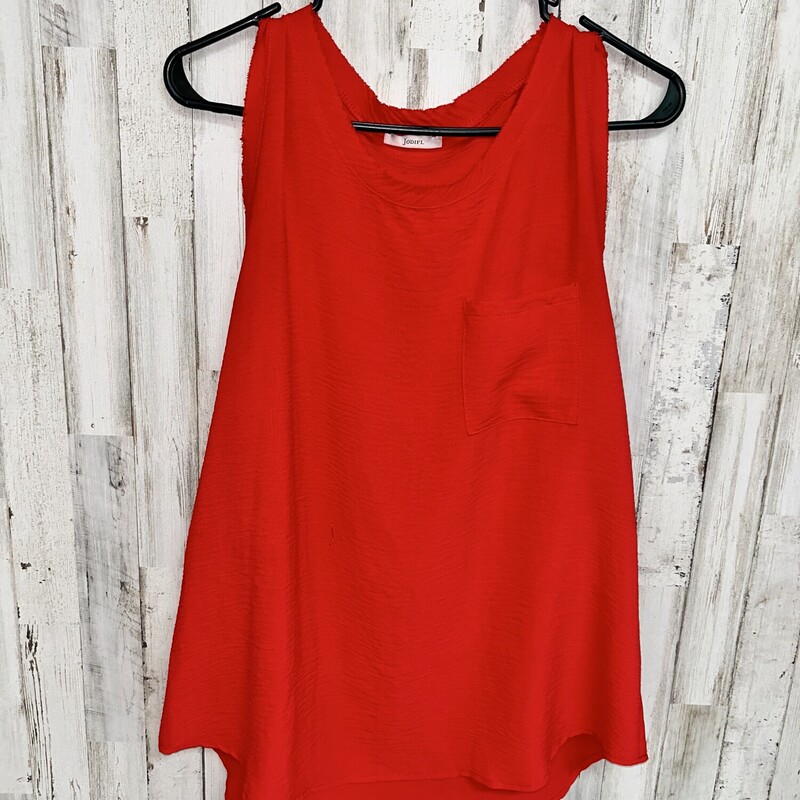 S Red Pocket Tank, Red, Size: Ladies S