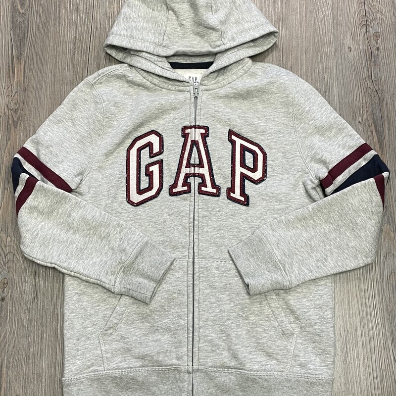 Gap Zip Hoodie, Grey, Size: 10Y