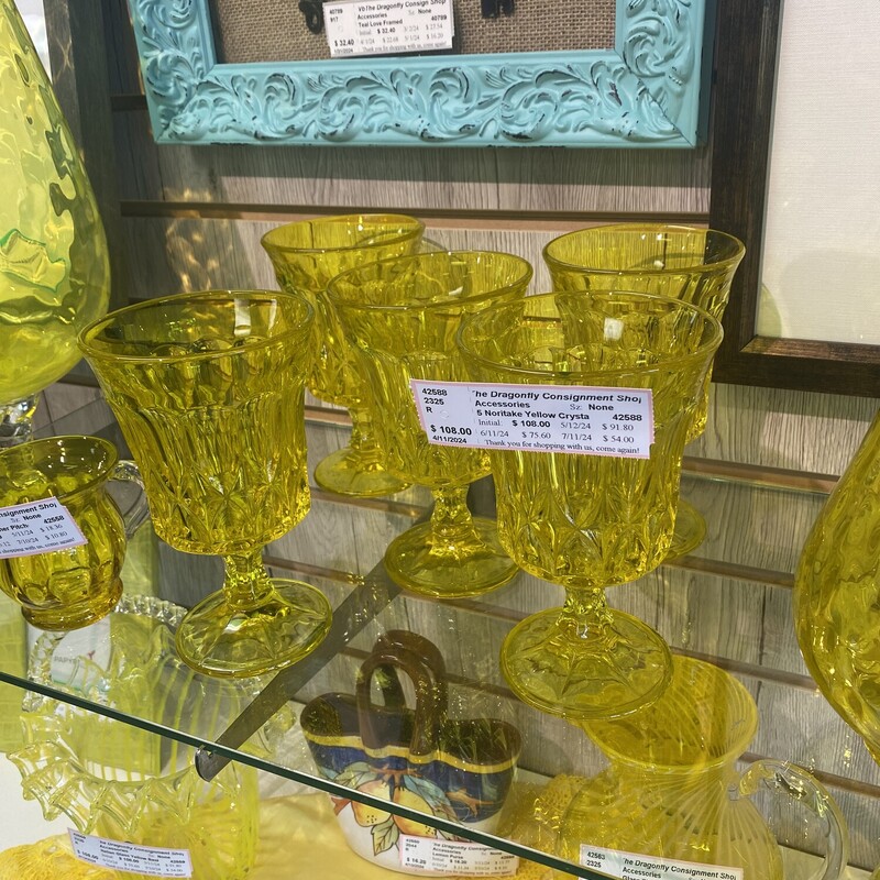 5 Noritake Yellow Crystal