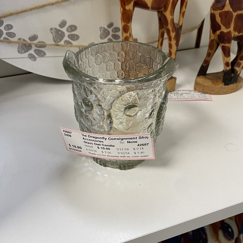 Glass Owl Candle