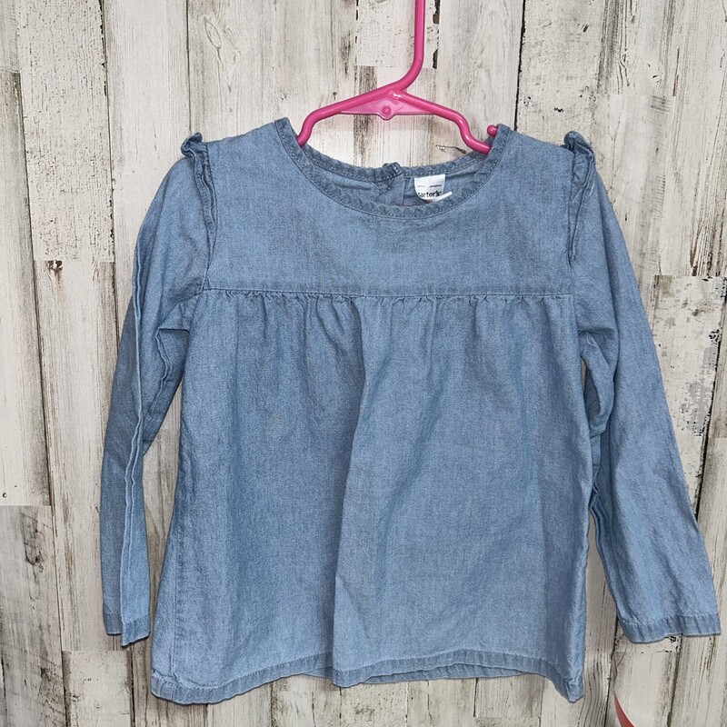 4T Chambray Top, Blue, Size: Girl 4T