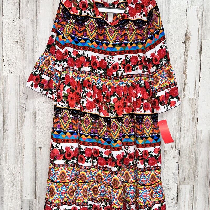 10/12 Rose Print Aztec Dr, Red, Size: Girl 10 Up