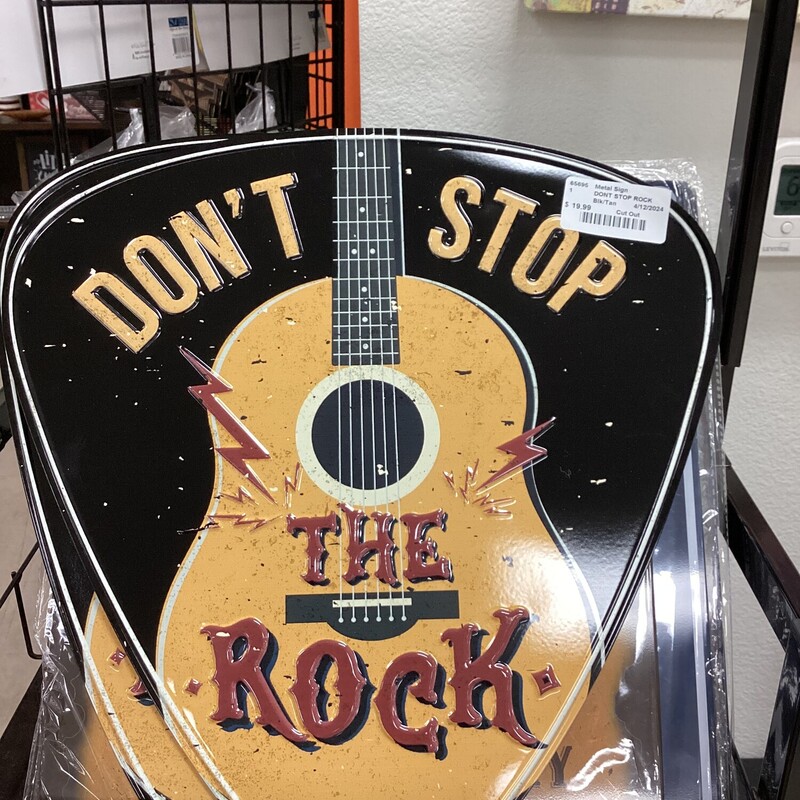 DONT STOP ROCK, Blk/Tan, Cut Out
15 in w x 15 in t