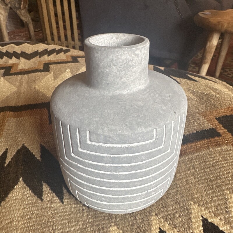 Geometric Grey Vase